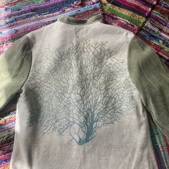 Unique Boho Fantasy Tree of Life Jacket Single Button Emblishment Sage Teal Blue - Picture 11 of 12
